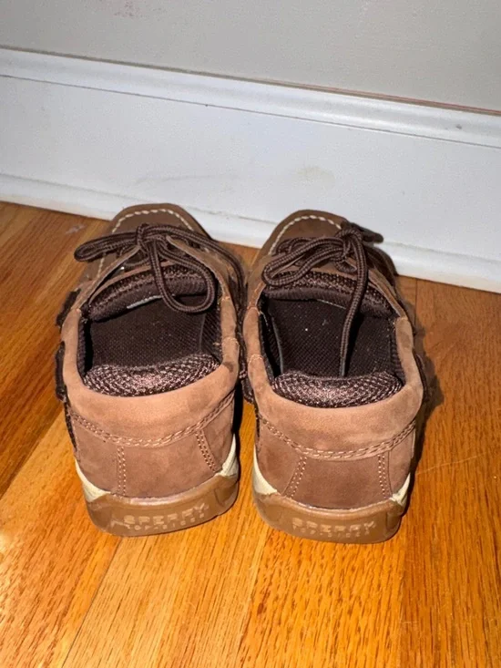 Sperry Brown Leather Moc Toe Boat Shoes - Picture 3 of 7